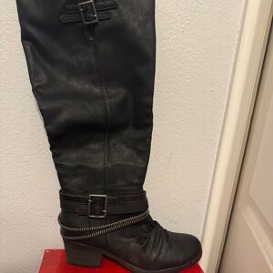Vintage Y2K Carlos by Carlos Santana "Candace" Black Moto Boots - Size 8.5